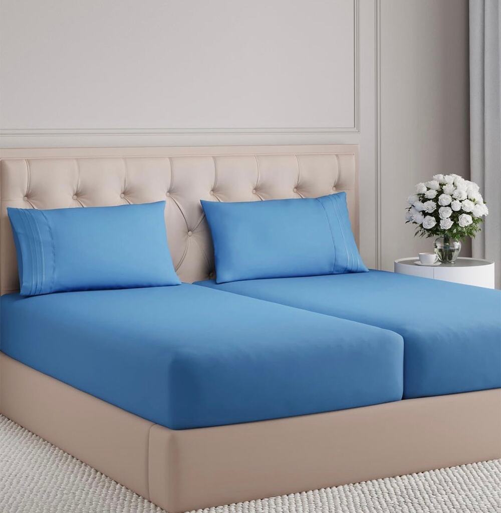 CGK Linens Split King 5 Piece Sheet Set Blue Deep Pocket NEW Sealed